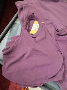 Purple Crop Top &amp; Pant Set