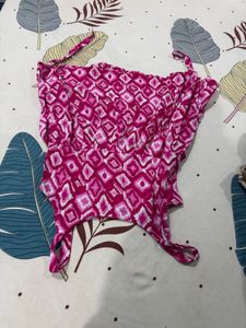 Pink Patterned Short Kurti