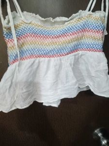 ZARA 🌈 Smocked Crop Top Never Used