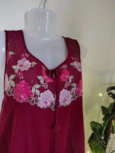 Elegant Floral Mesh Top