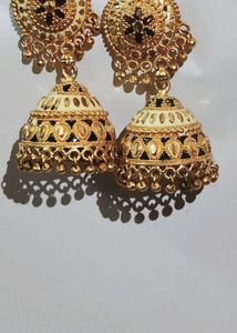 Gold Jhumka Earrings