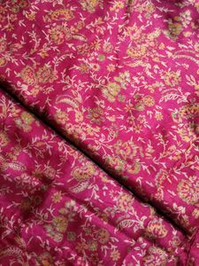 Pink Floral Print Pure Silk Saree