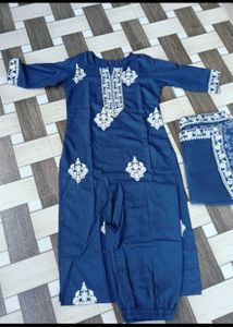 Ocean Blue Kurti Pant Dupatta Sets