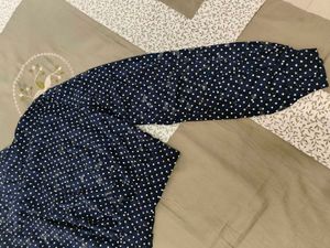 Navy Polka Dot Top