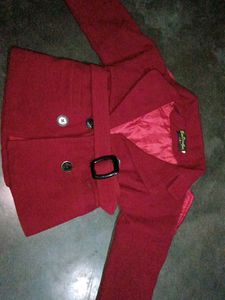 Burgundy Belted Coat