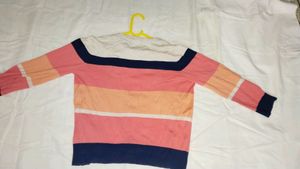 Korean Striped Cotton Cardigan🌸🧡✨
