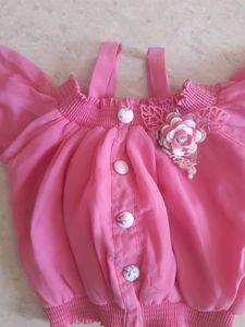 Western Dress Pink &amp; white