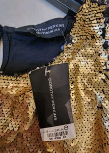Gold Sequin Tank Top by Dorothy Perkins