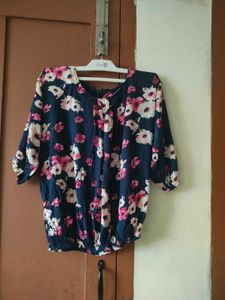 Floral Navy Blue Top
