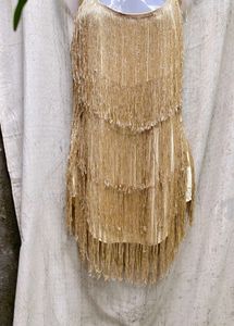 Gold Fringe Party Dress