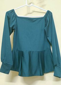 Elegant Green Peplum Top