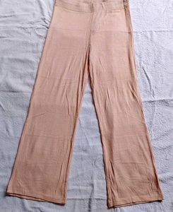 Peach Wide Leg Ribbed Pants