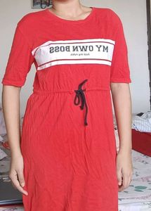 Red Knee Length Dress