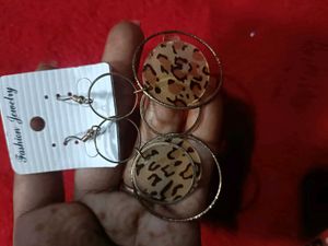 Leopard Print Circle Earrings