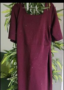 Sassafras Elegant Maroon Midi Dress xxl