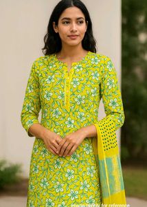 Floral Print Kurti Set