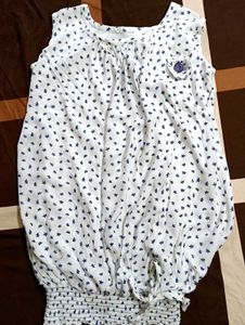 Blue & White Star Print Blouse