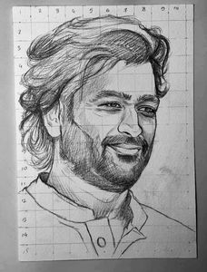 Ms Dhoni  Outline Drawing