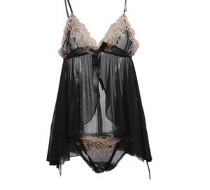 Black And Gold Babydoll Slip Dress
