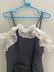 Gray Ruffle Mini Dress