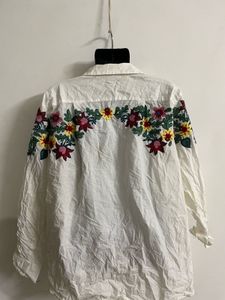 Zara Embroidered Shirt White