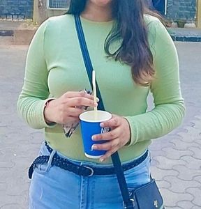 Beautiful Full Sleeve Green Zudio Top For Sale