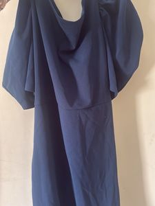 Chic Navy Blue Bodycon Slit Party Dress