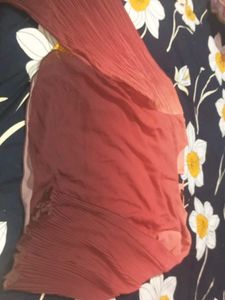 Coral Ombre Pleated Sleeve Top