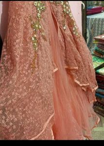 New Peach Embroidered Dress