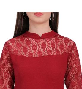 Maroon Lace Top