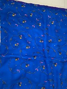 Blue Purple Party Wear Saree