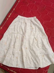 Tiered White Skirt
