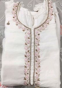 Embroidered Kurta With Design On Sleeve And Chalks