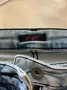 Embroidered Denim Shorts