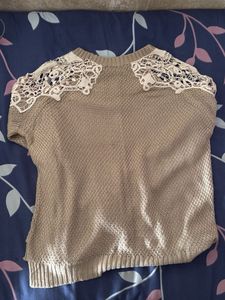 Elegant Lace Detail Knit Sweater