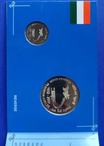 Indian Airforce Proof Set 100 Rupees And 2 Rs Coin