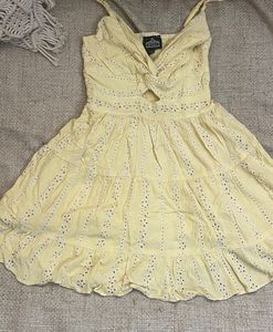 Eyelet Cutout Mini Dress