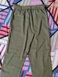 Olive Green Tie Waist Pants