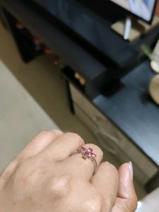 Pink Sapphire Flower Ring 92.5