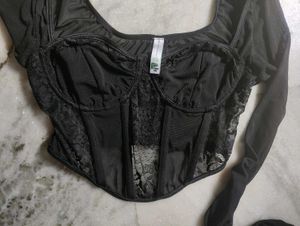 Black Lace Corset Top