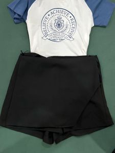 Black Skort with Wrap Detail