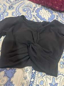 Black paded  Crop Top