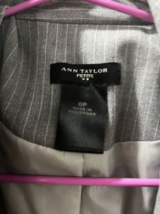 Ann Taylor Gray Pinstripe Blazer