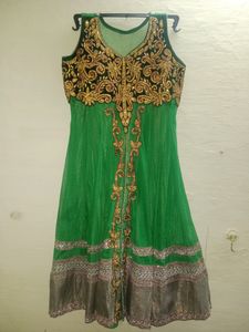 Lahenga With Long Net Frock Styal Kurti
