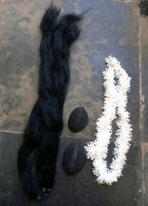 Combo Of Ponytail Wig, Puff Accessory And Gajra