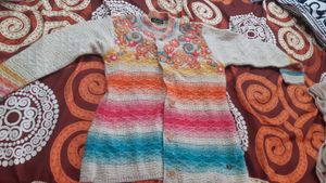 Colorful Embroidered Cardigan
