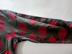 Mehndi Grey &amp; Pink Kurta