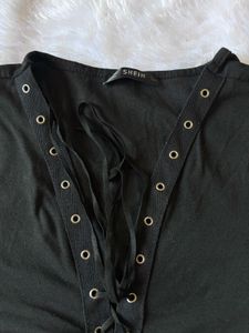 Shein Black 'Romantic' T-shirt