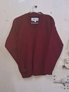 Burgundy V-Neck Sweater