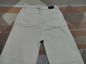 Beige Straight Fit Jeans